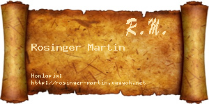 Rosinger Martin névjegykártya