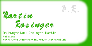 martin rosinger business card